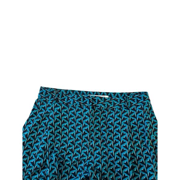 Diane Von Fursternburg Wide Leg Geometric Pants Size 8 Artsy Casual 100% Silk - Picture 9 of 16